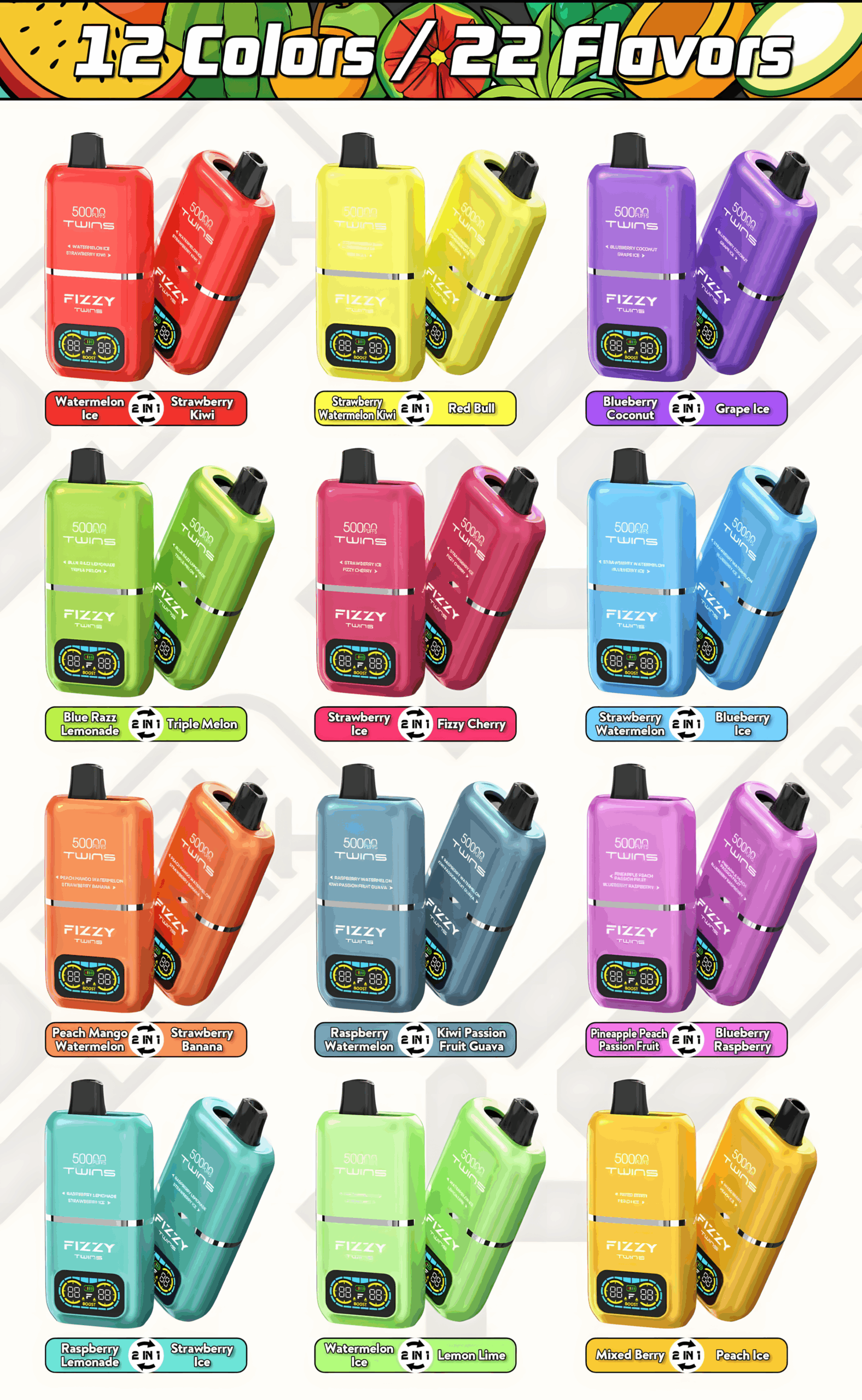 FIZZY TWINS 50000,XCOR DUBAI NIGHT 28000,jednorazowe