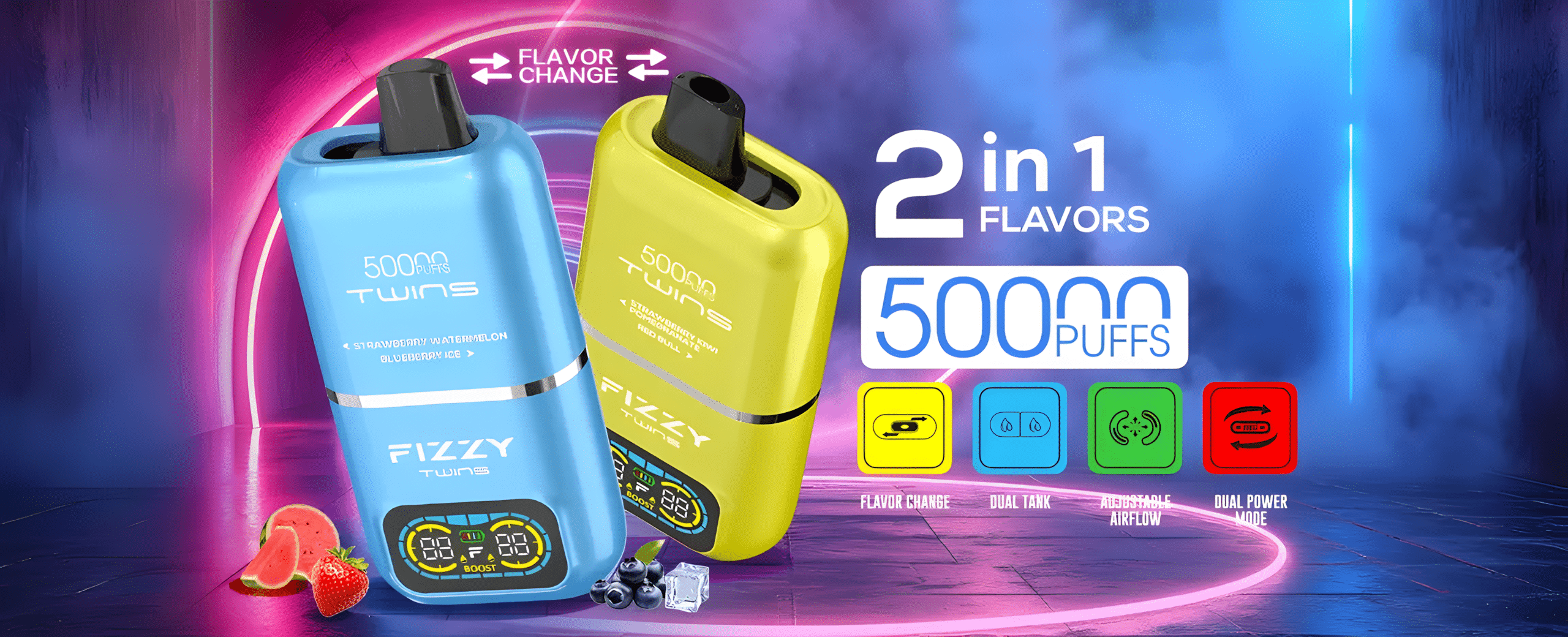 FIZZY TWINS 50000,XCOR DUBAI NIGHT 28000,jednorazowe