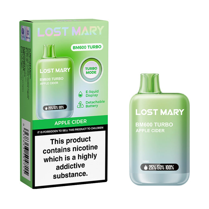Lost Mary BM600 Turbo Apple Cider vape packaging