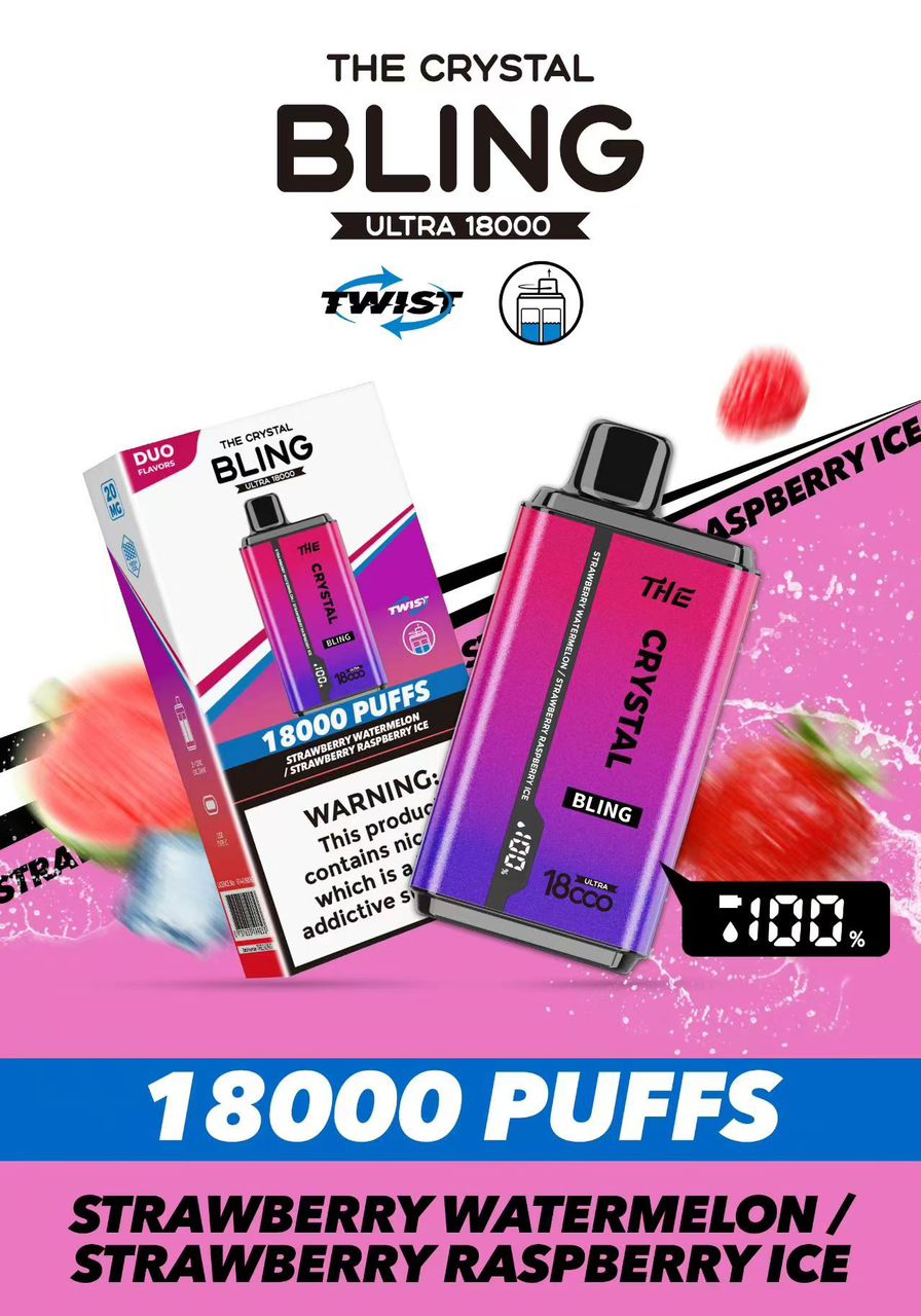 Crystal Bling vape with strawberry flavors.