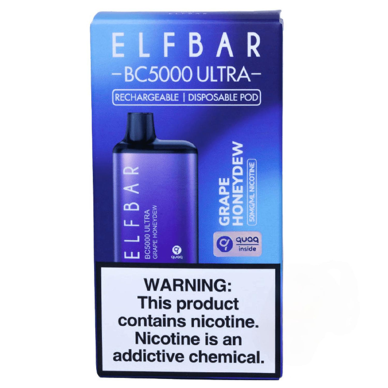 ELFBAR BC5000 Ultra Grape Honeydew disposable pod.