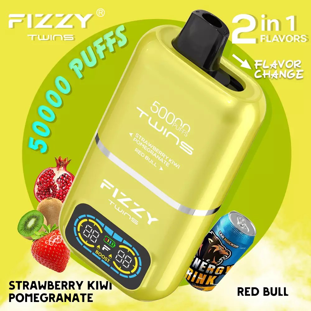 Fizzy Twins vape with pineapple and blueberry flavors