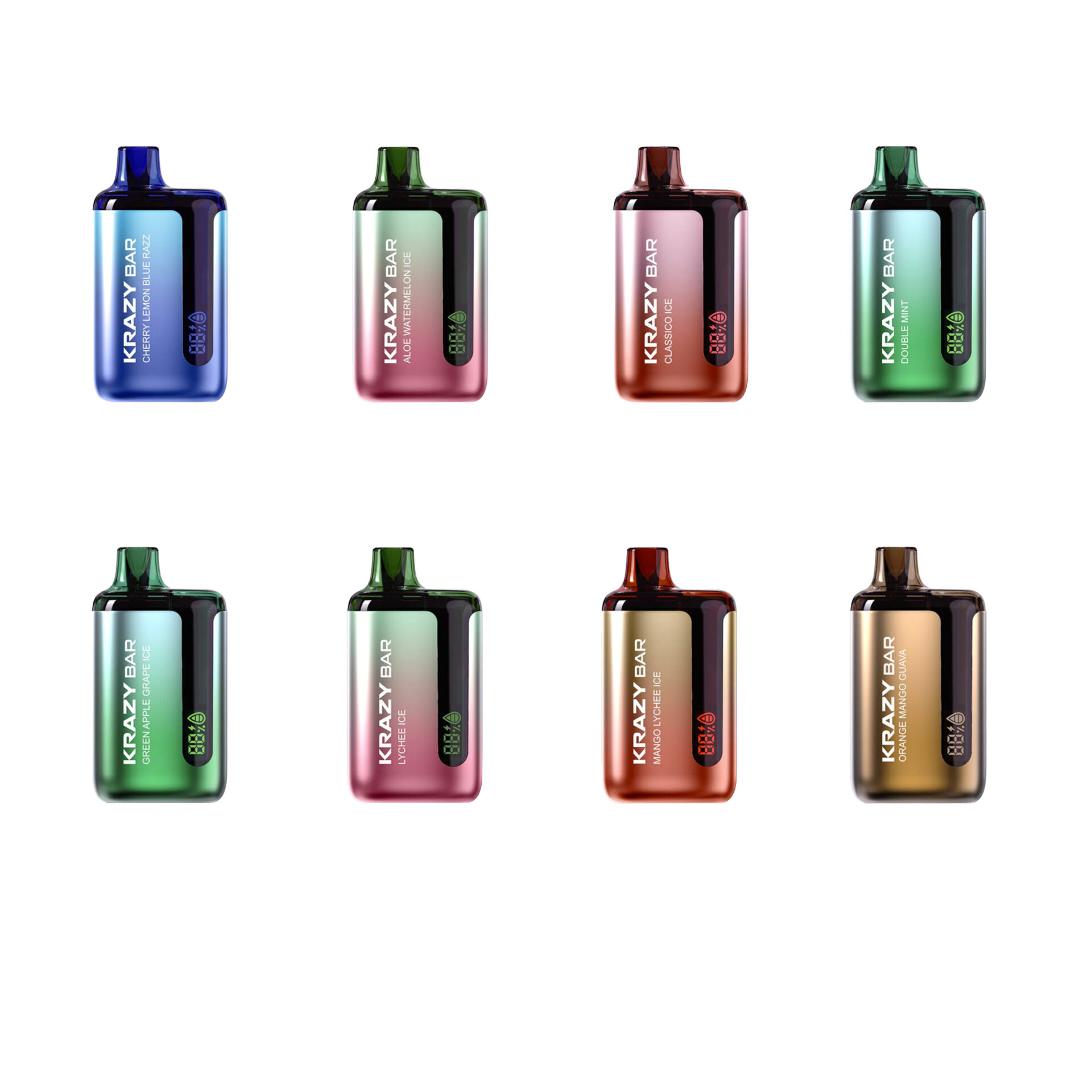 Image of various vape flavors like Mango Ice and Blueberry Ice