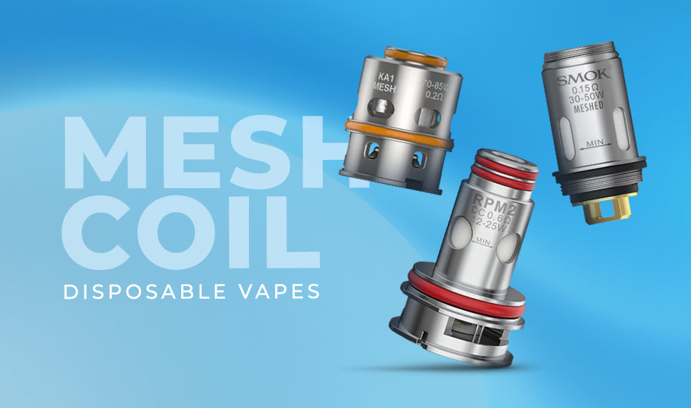 Three mesh coil designs for disposable vapes
