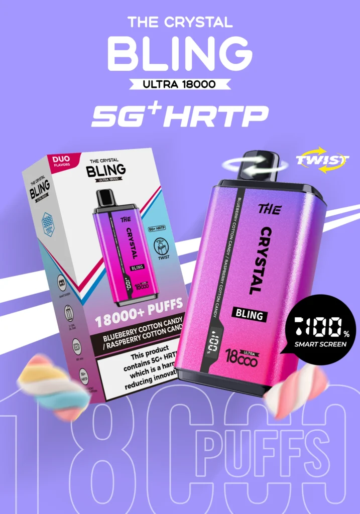 Crystal Bling vape with cotton candy flavor