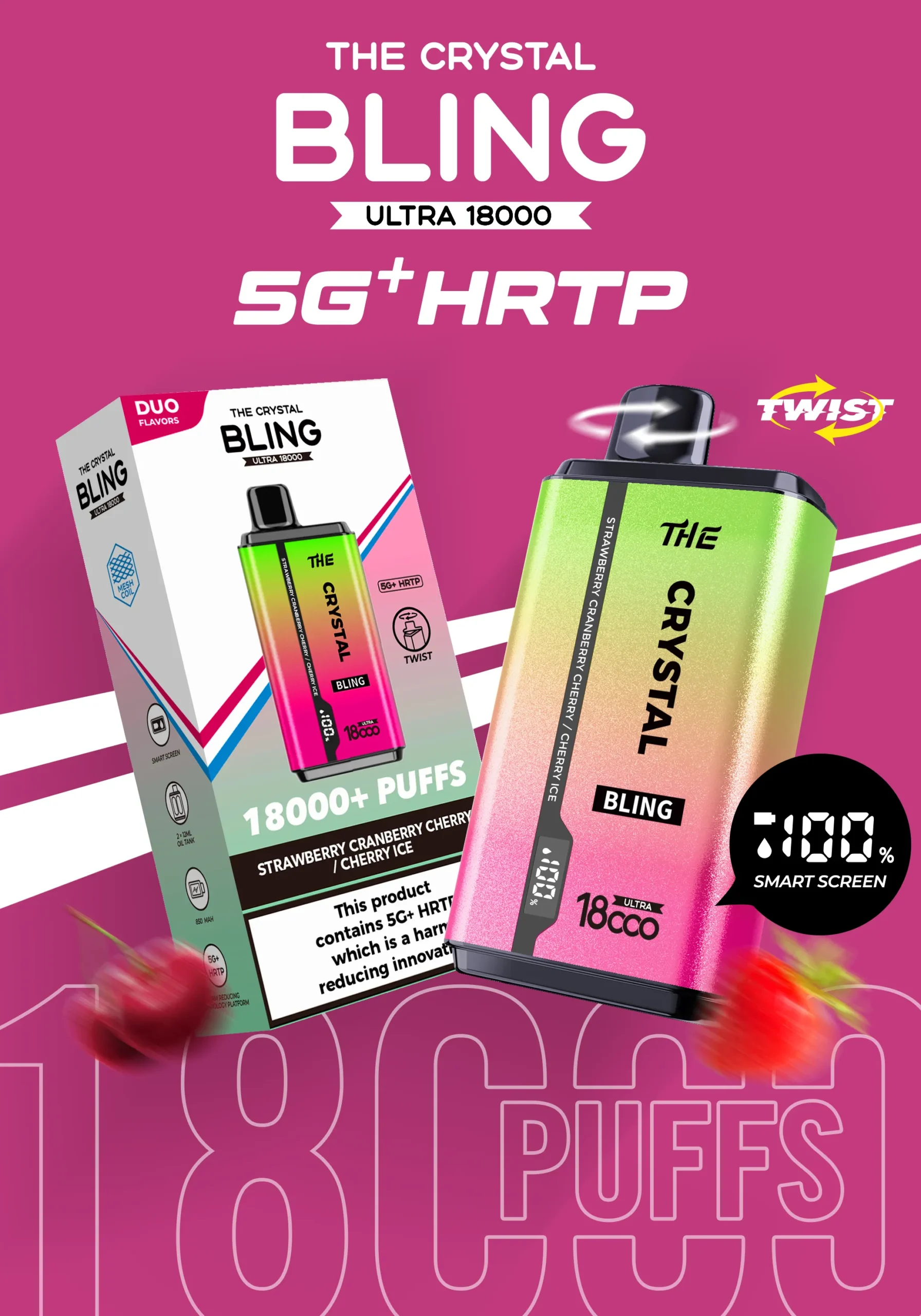 Crystal Bling vape product with colorful packaging