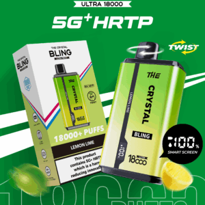 Crystal Bling vape with lemon-lime flavor, 18000 puffs.