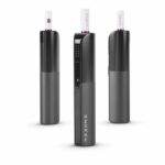 Three black Nexus heated tobacco devices.