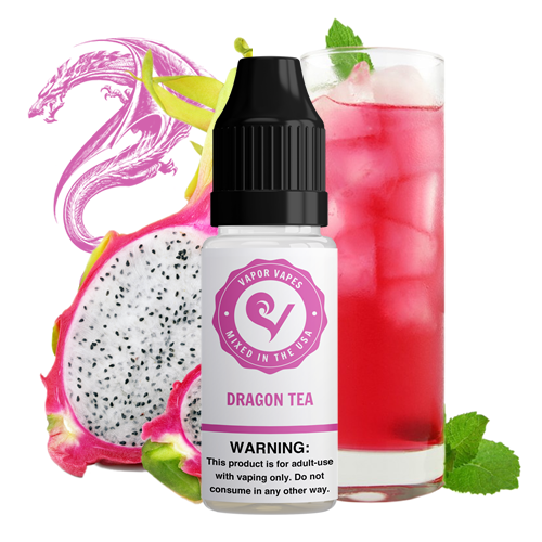 Dragon tea vape juice with tropical fruits.