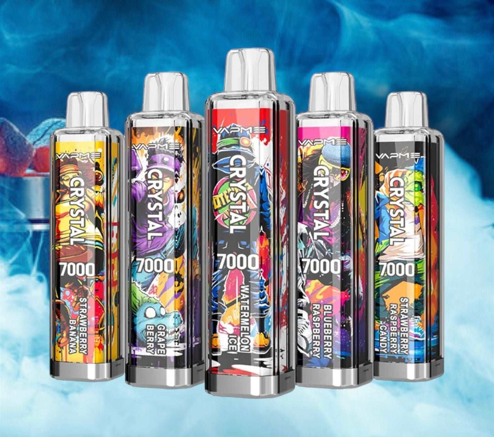 Variety of colorful vape pens displayed together