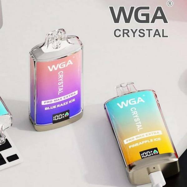 WGA Crystal vape flavors: Blue Razz Ice and Pineapple Ice.