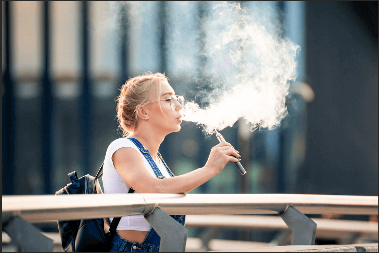 Ilustracja e-papierosa jako zwycięzcy.