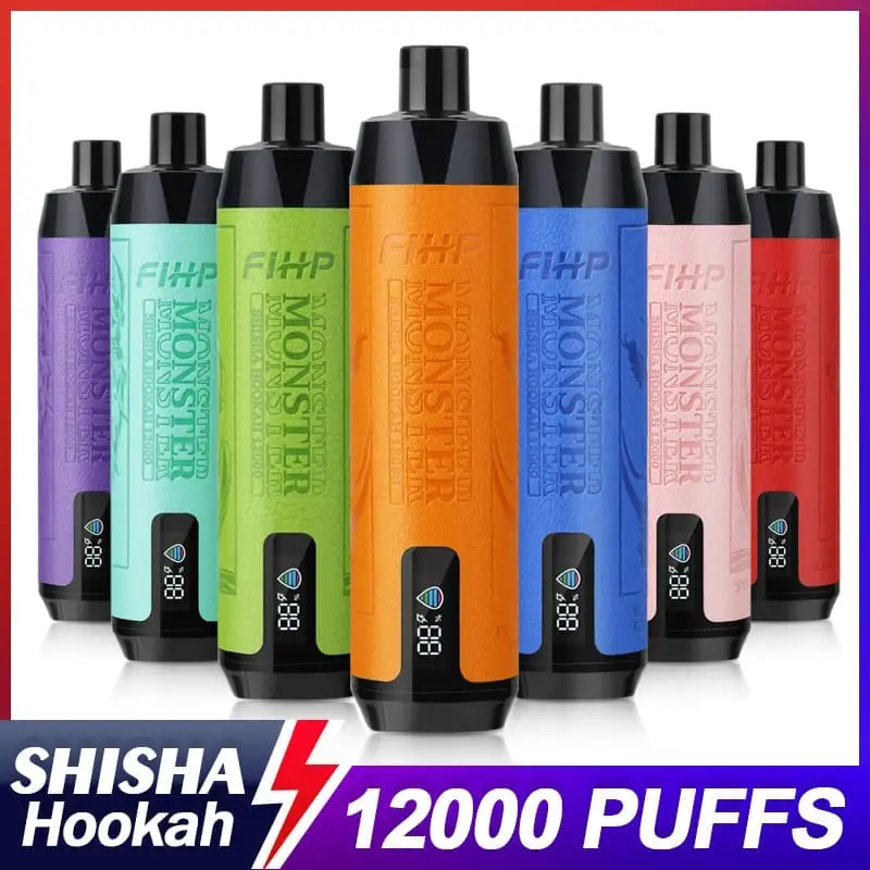 Zbliżenie na e-papieros Friv 12000 trzymany w dłoni, podkreślające jego solidną, metaliczną obudowę i ergonomiczny kształt.