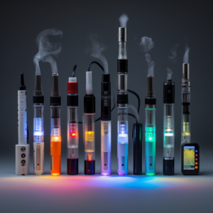 Dioda LED zmieniająca kolor podczas ładowania e-papierosa.