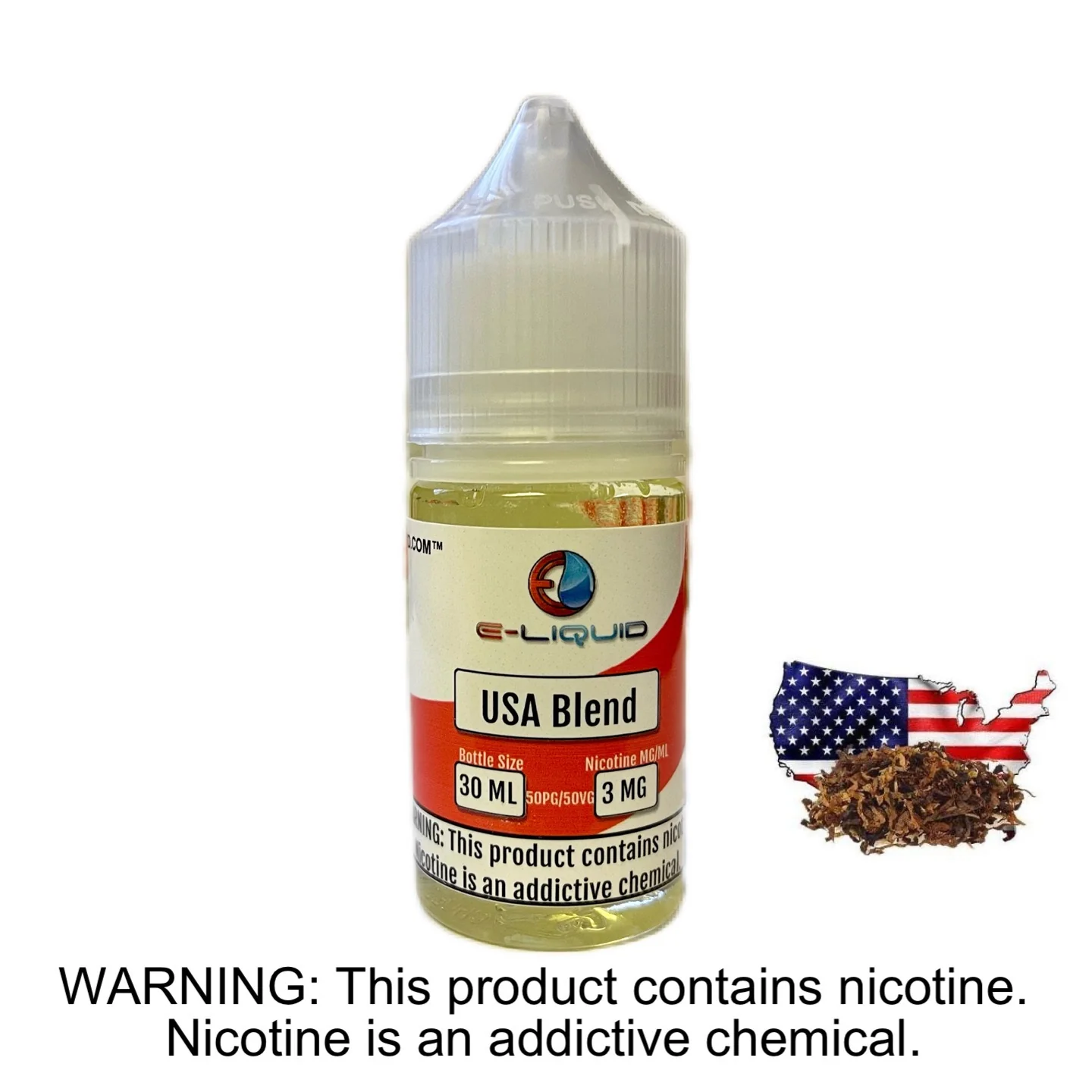 Etykiety e-liquidów z oznaczeniami procentowymi, z zaznaczeniem różnic regionalnych.