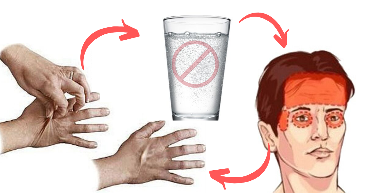 Ilustracja obrazująca odwodnienie lub szklankę wody.