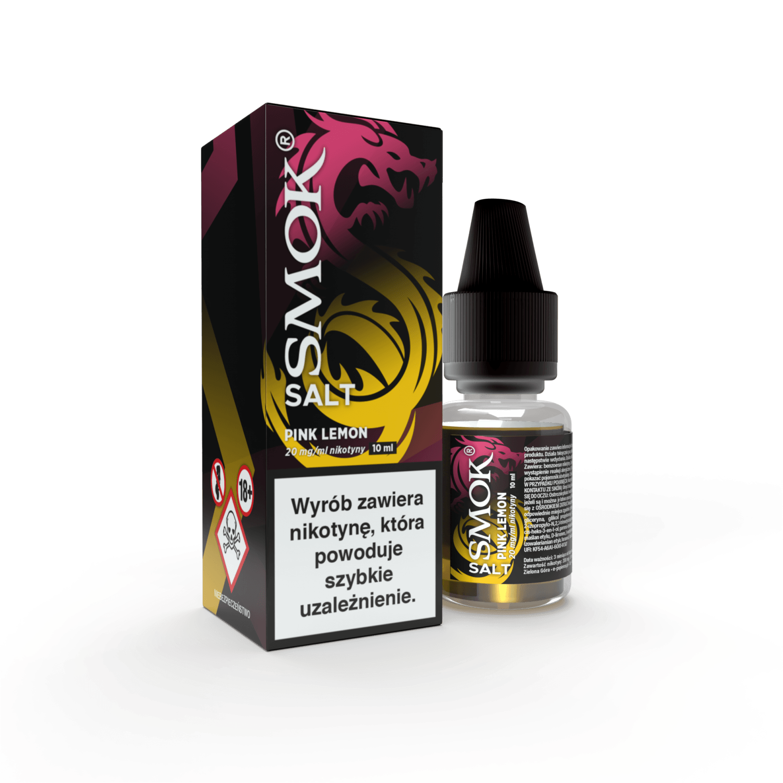 Ilustracja pokazująca różne poziomy nikotyny w e-liquids.