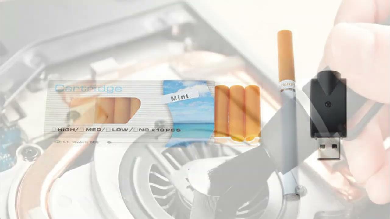 Zdjęcie czyszczenia ustnika i komina e-papierosa za pomocą patyczka.