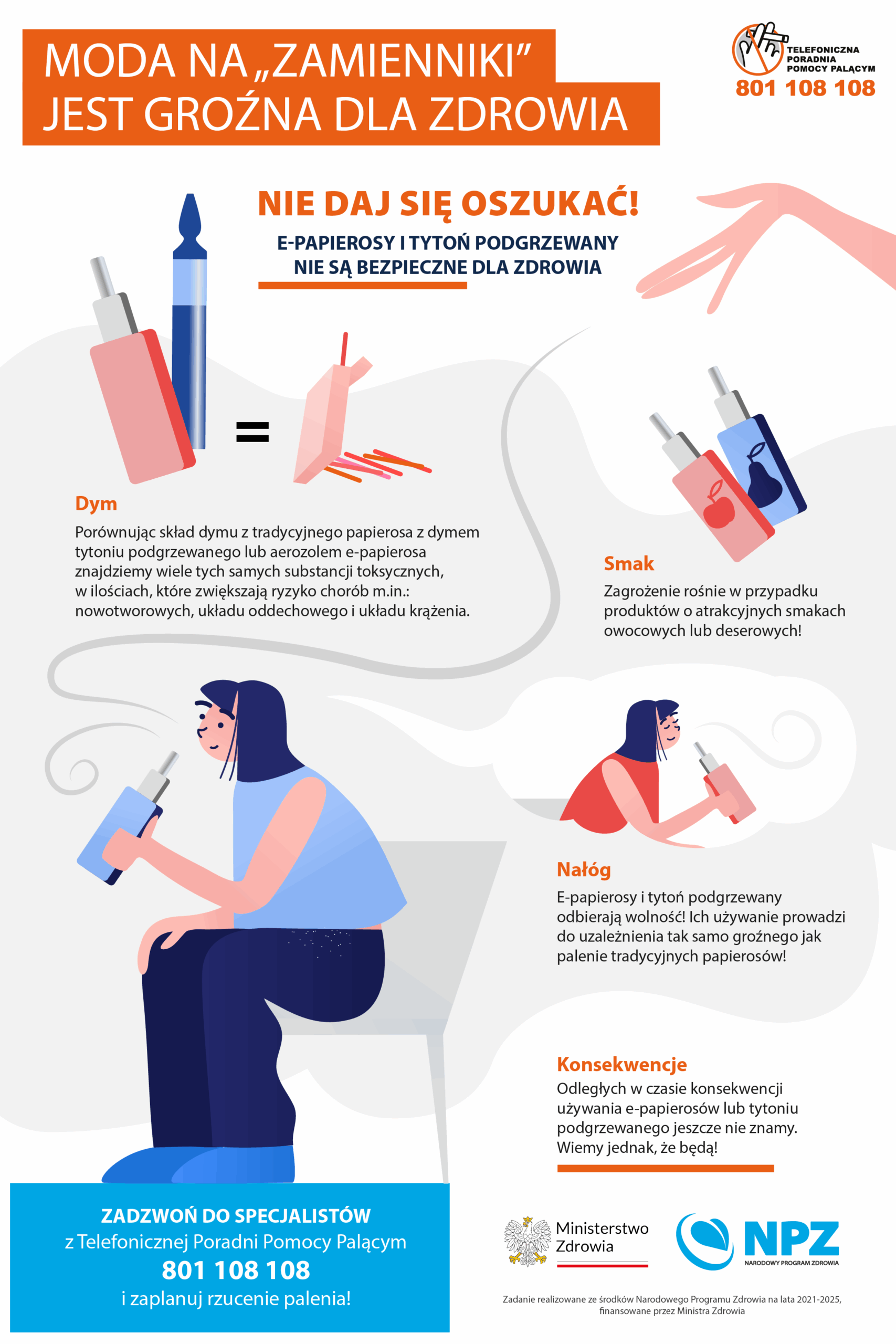 Ilustracja przedstawiająca wagę redukcji ryzyka w kontekście e-papierosów.