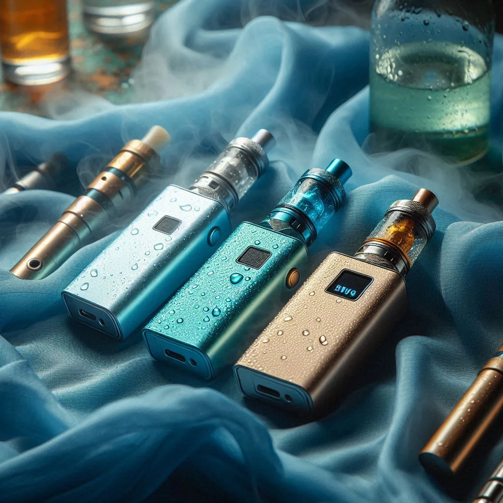 Zdjęcie ręki wytrząsającej e-papierosa nad ręcznikiem papierowym.