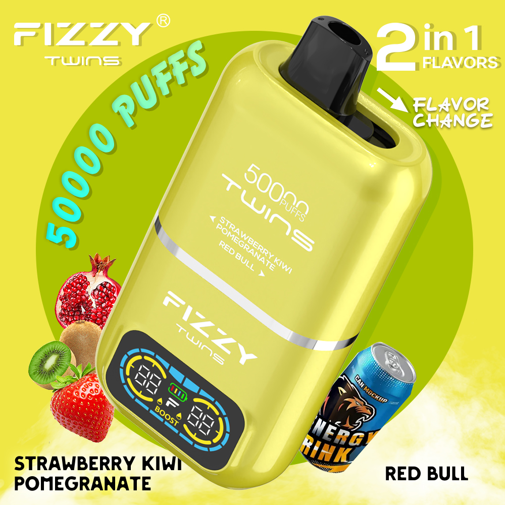 Fizzy Twins 50000 Puffs,jak zbudowany jest e-papieros,rozbieranie jednorazówki,bateria 650 mAh vape,ile liquidu w Fizzy Twins
