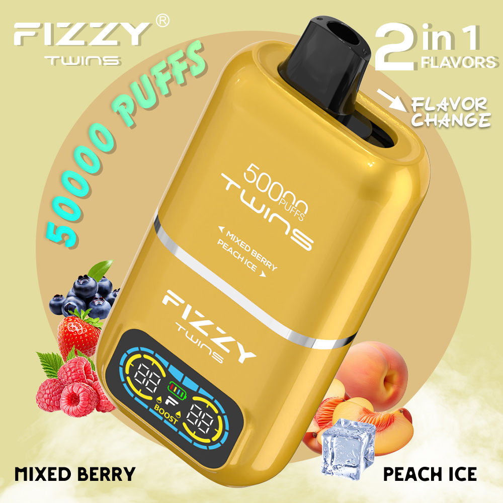 Fizzy Twins 50000 Puffs,e-papieros jednorazowy recenzja,ile buchów Fizzy Twins,problem z ładowaniem Fizzy Twins,najlepsze jednorazówki
