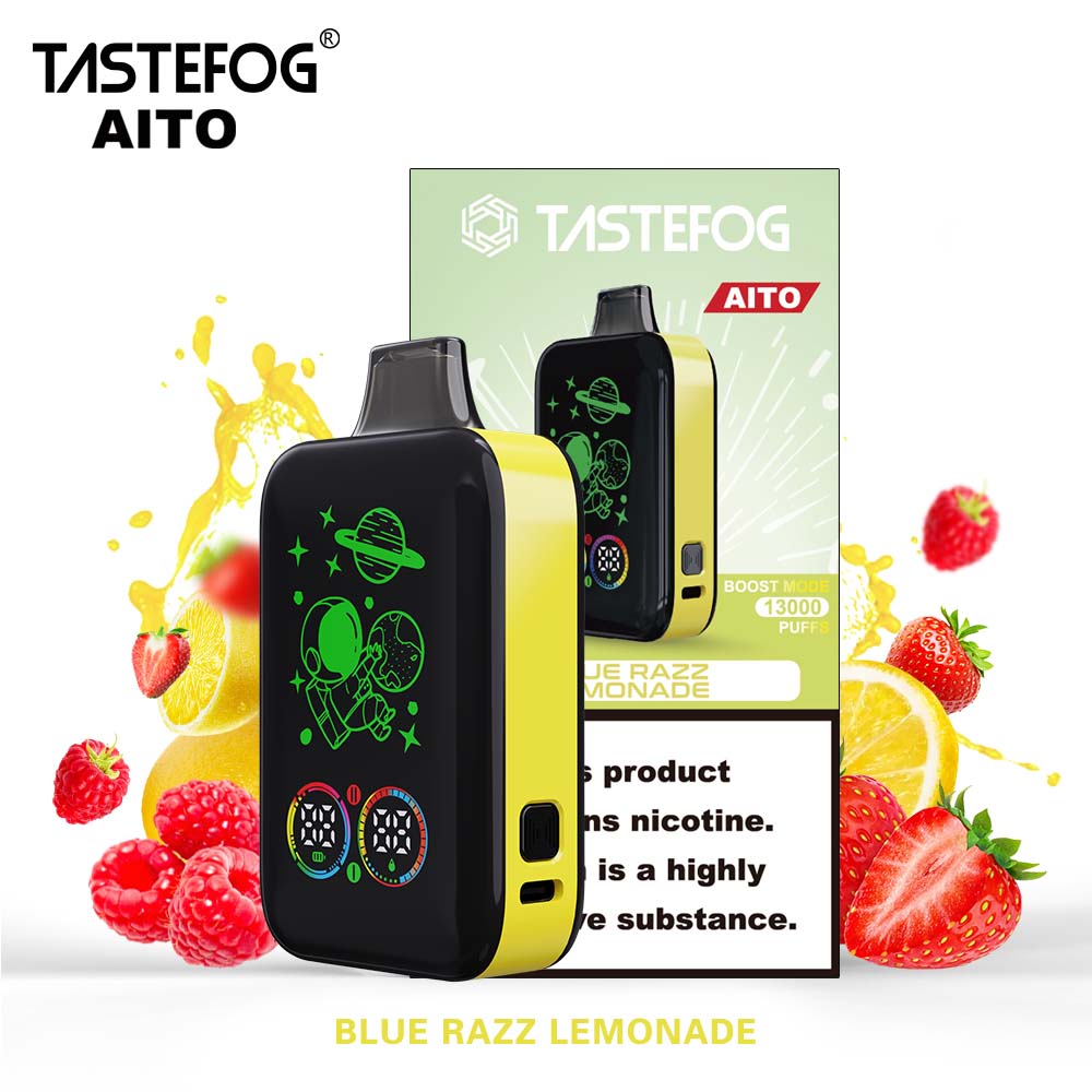 E-papieros jednorazowy wytwarzający delikatną, białą chmurę pary, symbolizującą proces waporyzacji bez dymu i smoły, kontrastującą z papierosem.