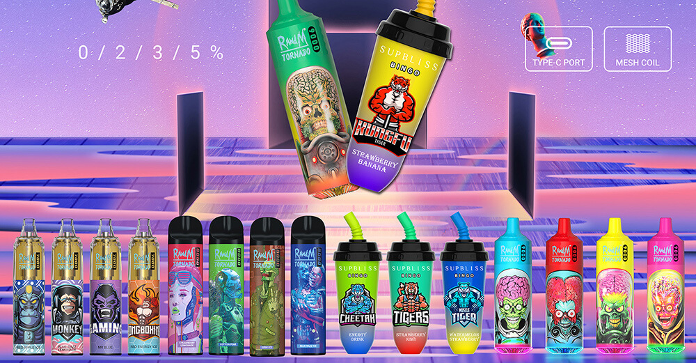 Grafika porównująca obok siebie oryginalny i podrobiony e-papieros Fumot Vape, z czerwonymi lupami wskazującymi na kluczowe różnice w wyglądzie i detale opakowania.
