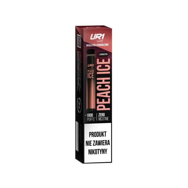 Zbliżenie na prosty, niedrogi jednorazowy e-papieros (np. L8, Ur1, Esin Vape), ukazujące jego minimalistyczny design i sugerujące niską cenę.