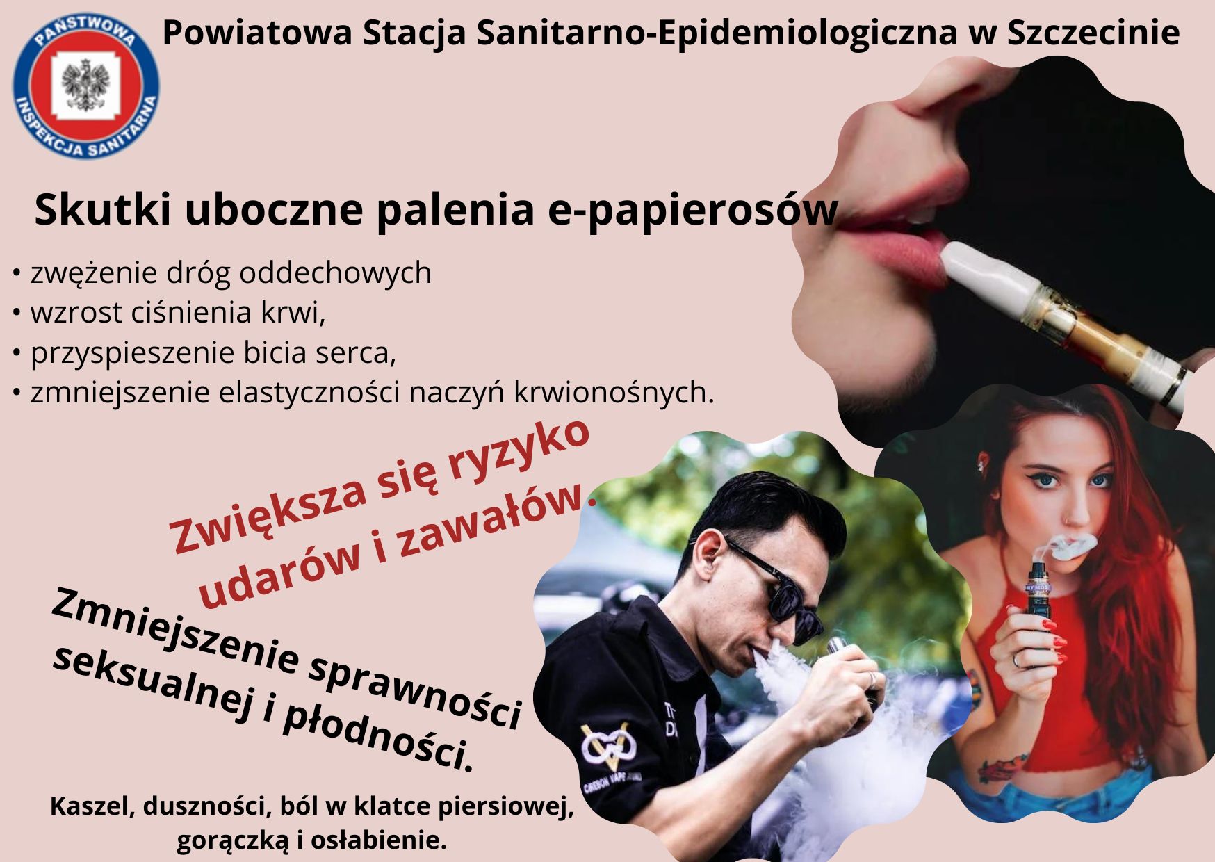 Grafika przedstawiająca e-papieros z elementami zagrożenia, takimi jak iskry, płomienie, symbole toksyczności lub czaszki, podkreślająca ogromne ryzyko dla zdrowia związane z podróbkami.