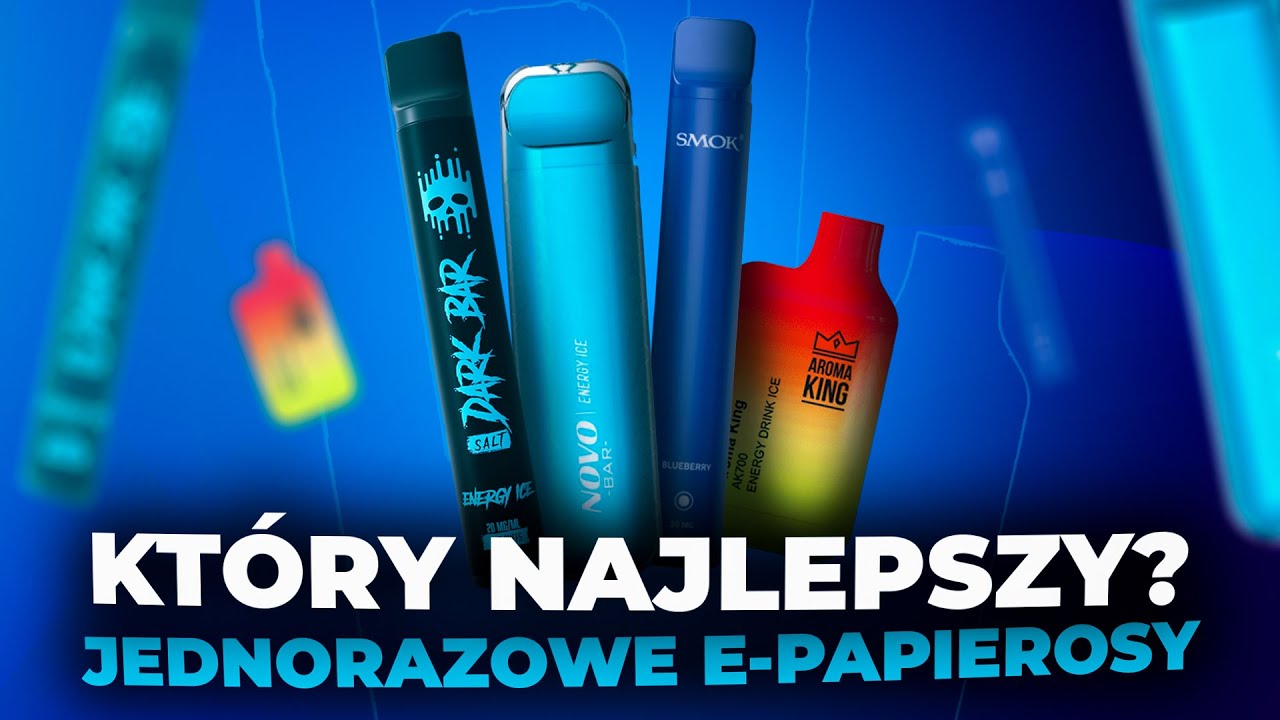 E-papieros jednorazowy otoczony feerią kolorowych owoców, deserów i napojów, symbolizujących bogactwo i intensywność dostępnych smaków.