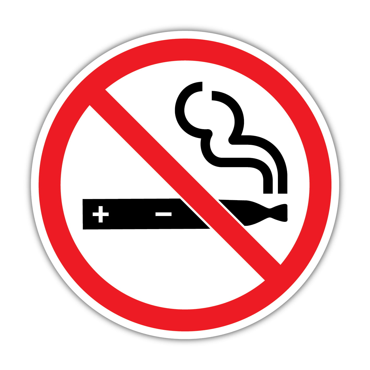 Znak zakazu używania e-papierosów obok polskiego godła lub symbolu prawa, z nutą pośpiechu (jak szybszy niż bigos).