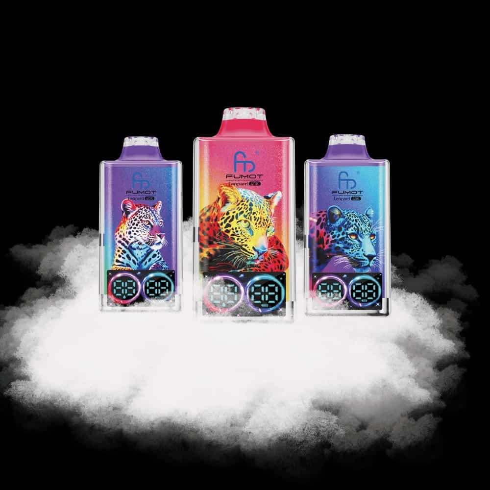 Grupa młodych Polaków z kolorowymi jednorazowymi e-papierosami Fumot, wyrażających swój indywidualny styl i poczucie buntu przeciwko konwencjom, w dynamicznej miejskiej scenerii.