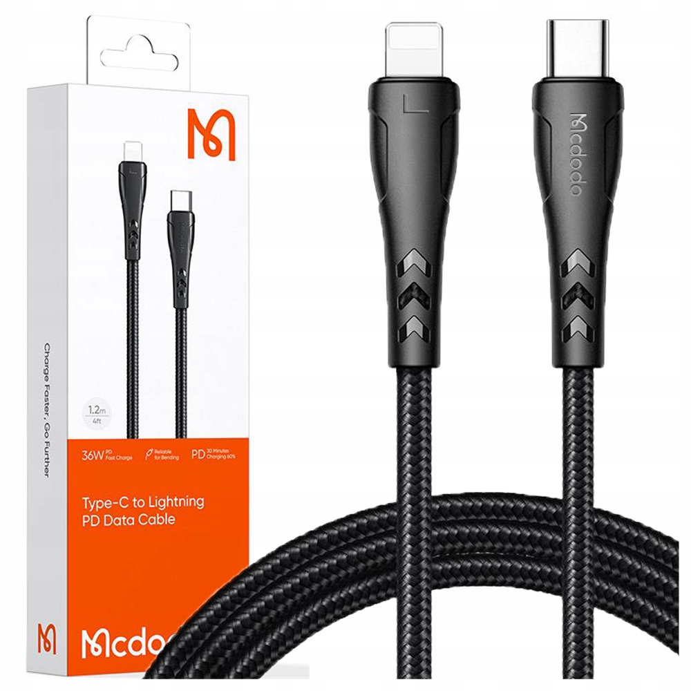 Krótki, oryginalny kabel USB-C, który jest dostarczany z e-papierosem jednorazowym, wskazujący na jego preferowane użycie.