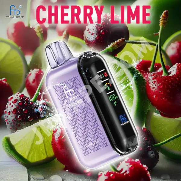 Osoba aktywnie używająca urządzenia Fumot Shisha 20000, z wyraźnie widoczną, dużą chmurą pary, w trakcie