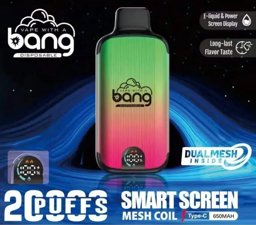 Wysokiej jakości zdjęcie prezentujące modele e-papierosów FUMOT Digital Box lub Bang Blaze 20000 buchów, eksponujące ich design.