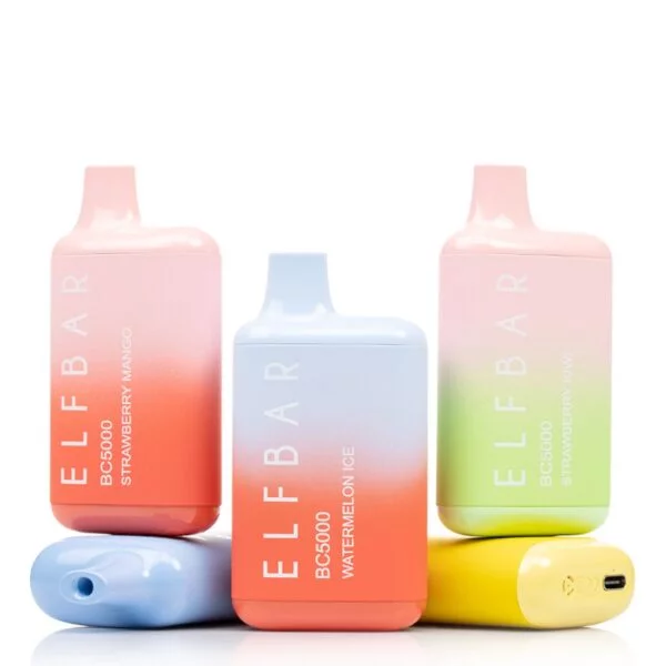 Grafika przedstawiająca e-papierosy HIFANCY i Elfbar ustawione naprzeciwko siebie, symbolizujące ich pojedynek i różnice w technologii vs smaku.