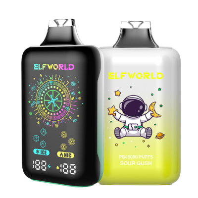 Zbliżenie na e-papieros HIFANCY DREAM 45K, podkreślające jego duży, kolorowy i animowany ekran wyświetlający informacje.