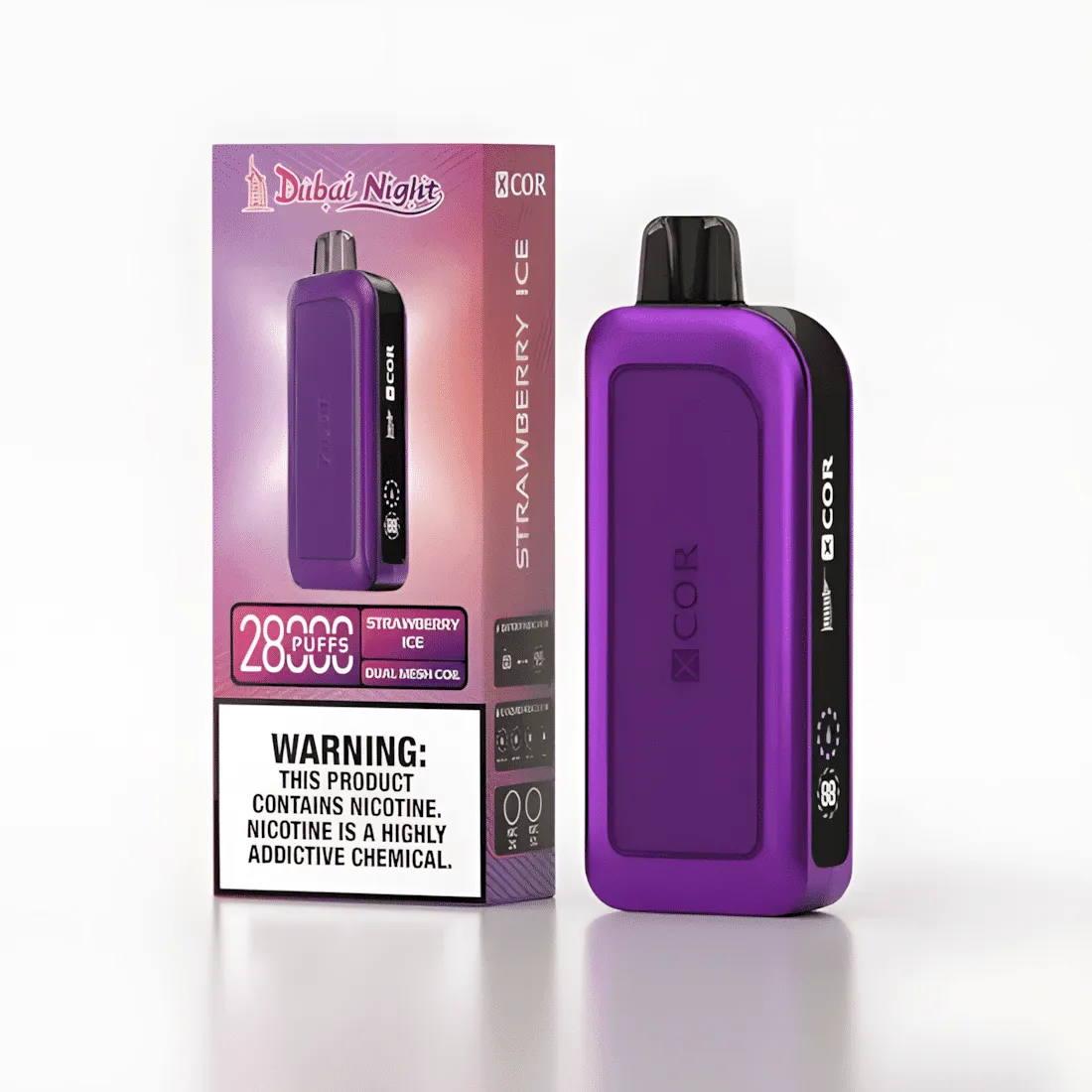 Dwóch e-papierosów XCOR, jeden oznaczony jako 12000, drugi jako 12K, podkreślając ich podobieństwo i jednocześnie różnicę w nazewnictwie, z tłem sugerującym testowanie.