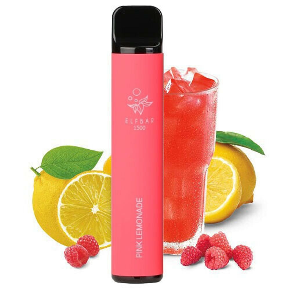 e-papieros smak różowa lemoniada, vape pink lemonade, orzeźwiająca malinowa lemoniada elektroniczny papieros - Elf Bar 1500 - Pink Lemonade (5% nic) - Kup tytoń do sziszy po ...
