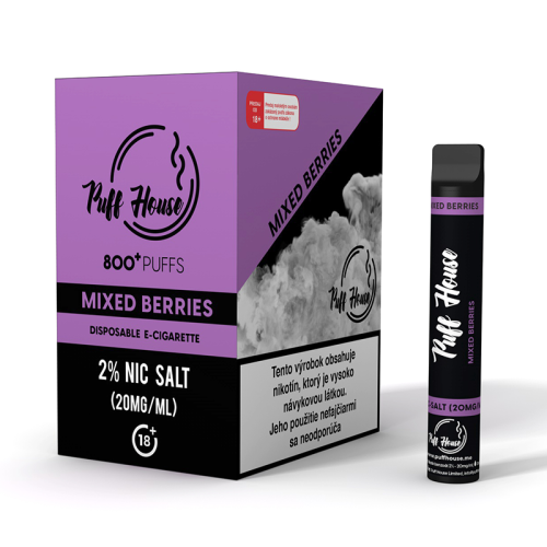 vape dla początkujących mixed berries, pierwszy e-papieros jednorazowy, łatwy smak na start, e-papieros dla nowicjuszy - Jednorazowy e-papieros Puff House, Mixed Berries :: puffhouse.me