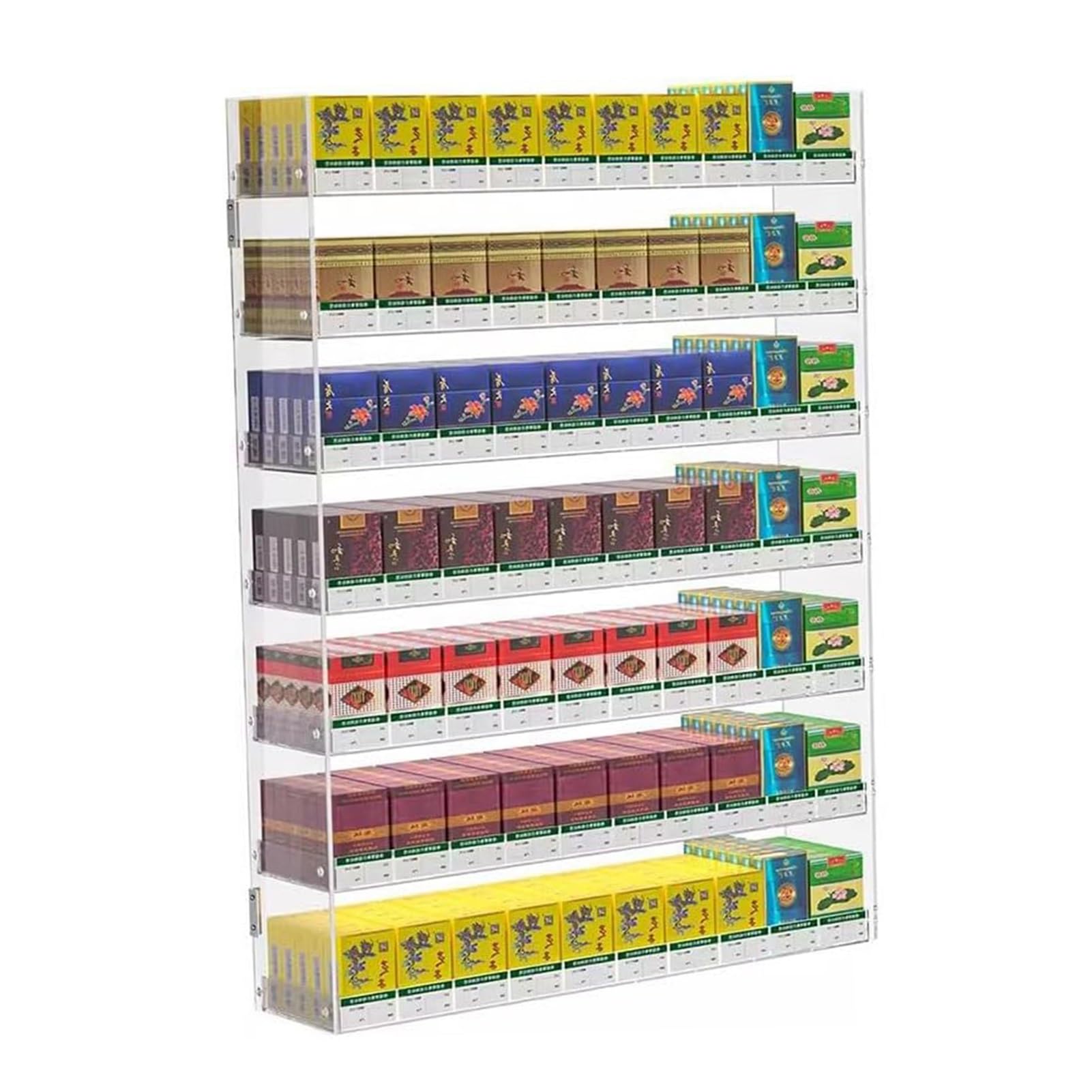 Mała półka sklepowa, jednorazówki z nikotyną, jednorazówki 0mg, pusta przestrzeń, priorytety sklepu, biznes, zyski - Małe półki ekspozycyjne do sprzedaży detalicznej, półka na papierosy, przezroczysty akrylowy uchwyt na papierosy, montowany na ścianie stojak na ...