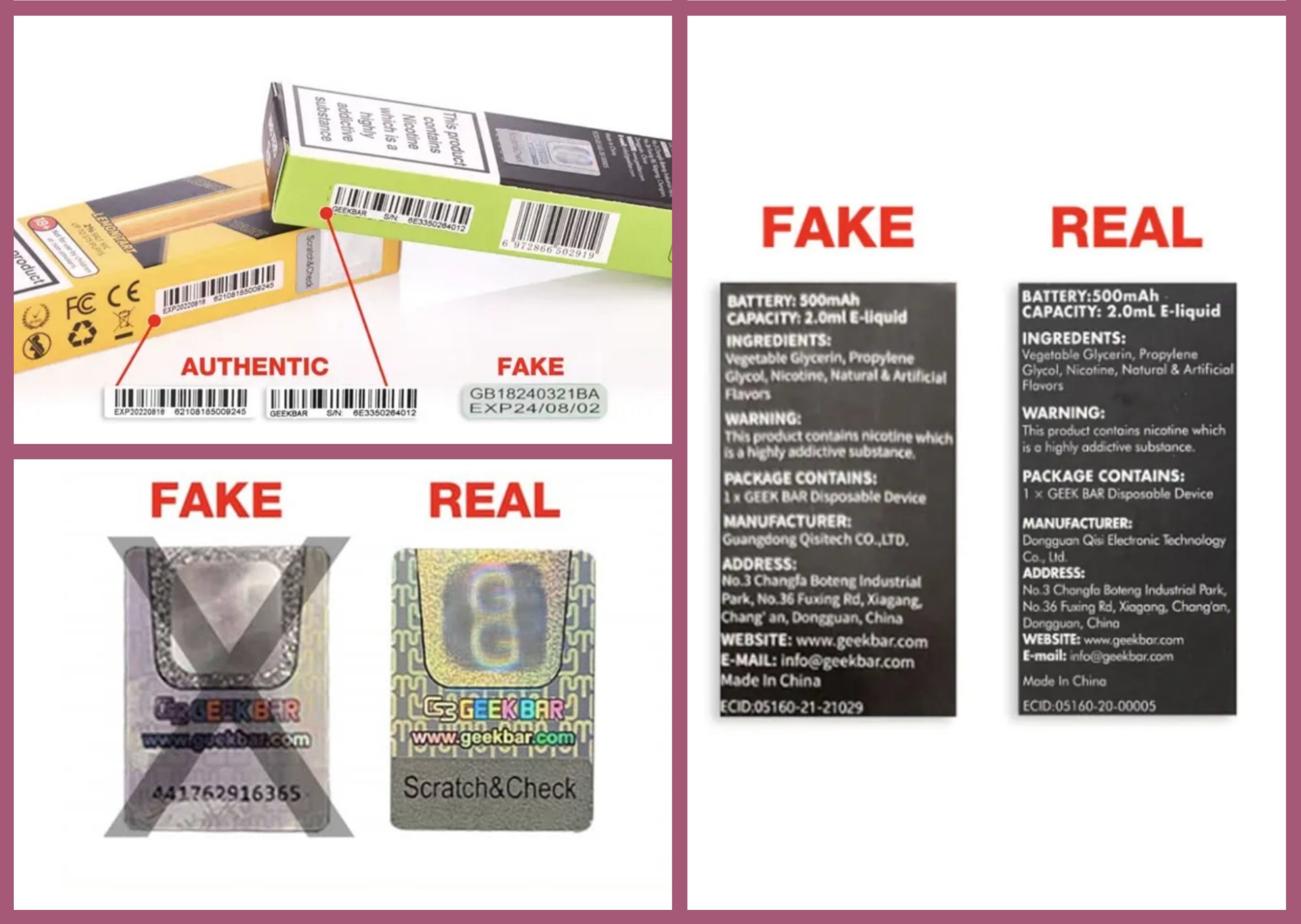 podróbki e-papierosów Hifancy, oryginał podróbka vape, weryfikacja autentyczności e-papierosa - How to spot a fake disposable.