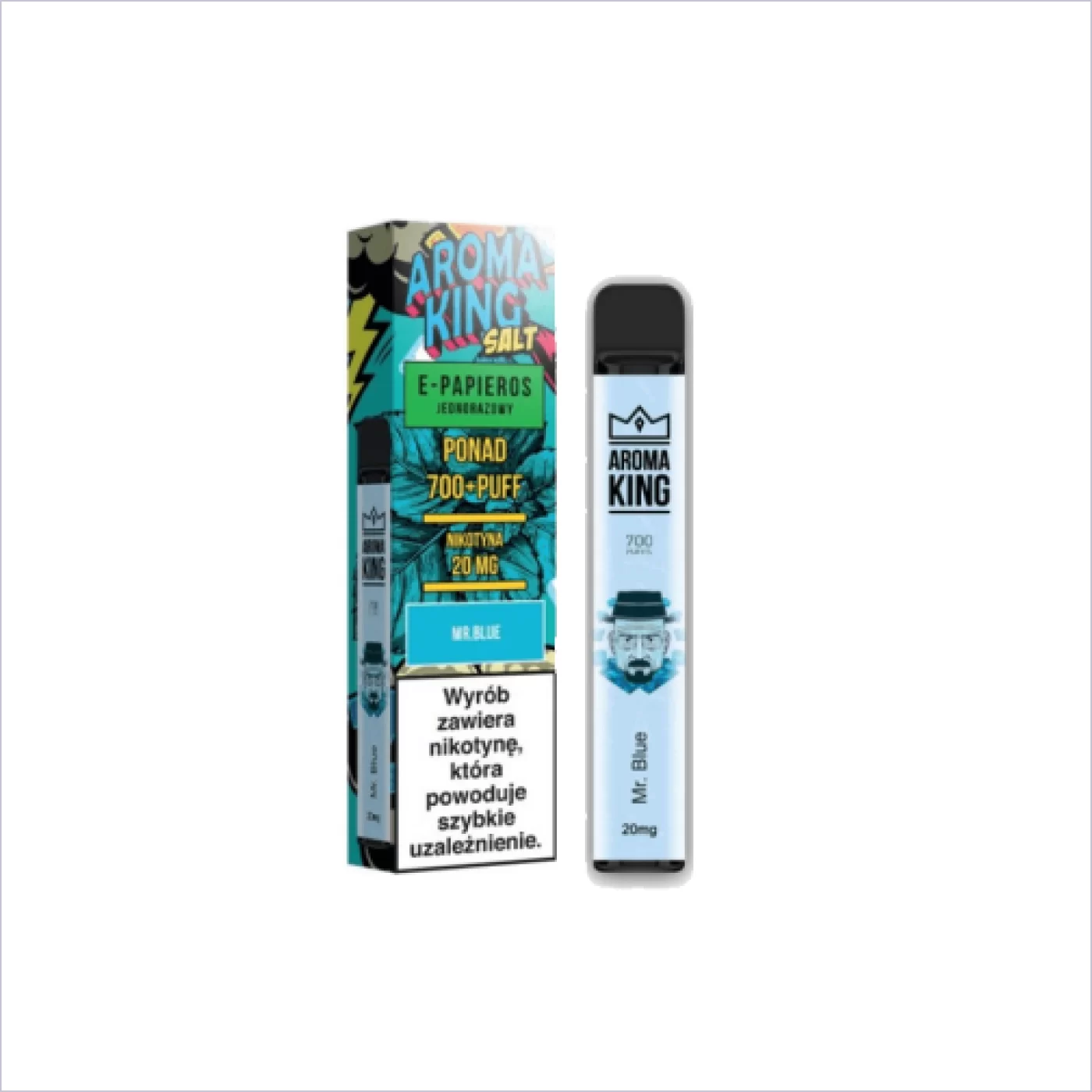 Porównanie jednorazowych e-papierosów Mr Blue, wybór vape Mr Blue, rekomendacje jednorazówek, różne modele vape porównanie, decyzja zakupowa vape - E-Papieros Aroma King 700 Mr Blue – Hookahteka