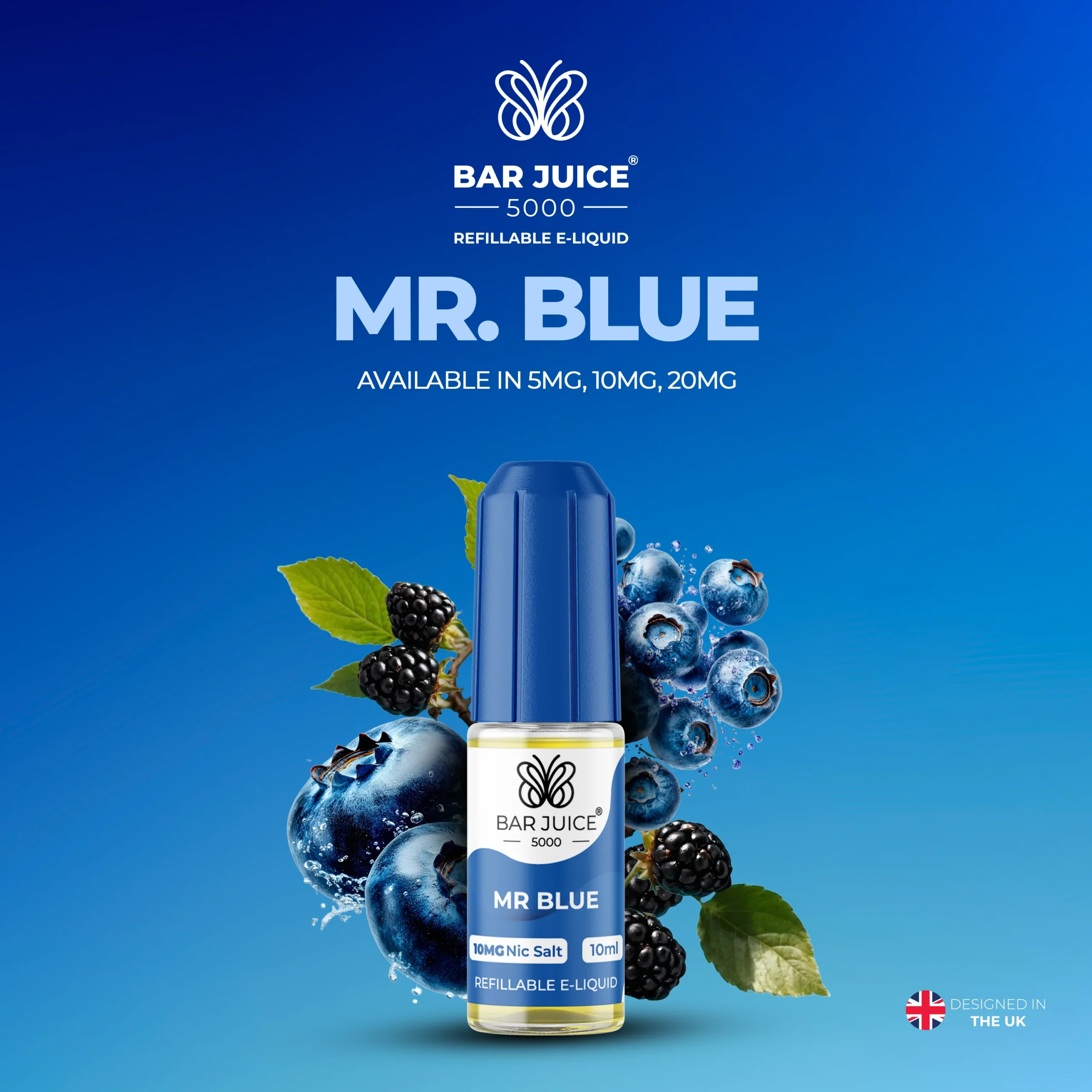 Ranking Mr Blue vape, najlepsze e-liquidy Mr Blue, trofeum dla smaku vape, mistrz Mr Blue - Mr Blue Nic Salt E-Liquid | Vape Juice by Bar Juice – BAR JUICE