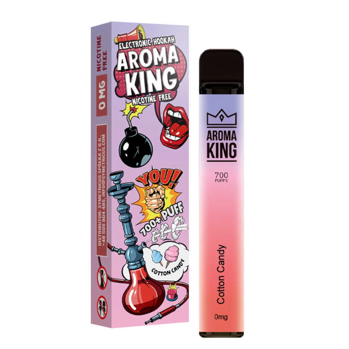 otwarte wrota do krainy smaków, magiczny świat e-papierosów, bogactwo aromatów vape - Aroma King 700 Hookah 0mg Cotton Candy Bez Nikotyny