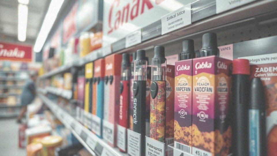 klient w żabce, półka z e-papierosami, jednorazówki 0mg nikotyny w sklepie - E-papieros jednorazowy Żabka - ile kosztuje i co oferuje?