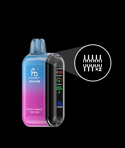 Para (mężczyzna i kobieta) z opakowaniami prezentowymi i e-papierosami 20000 buchów, symbolizująca wybór prezentu na podstawie płci.