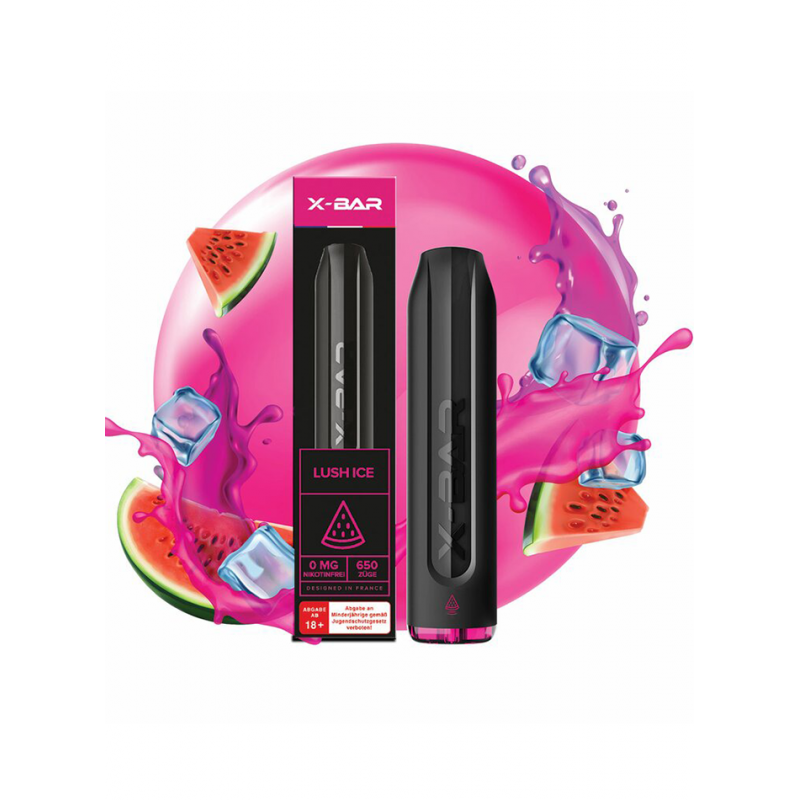 e-papieros dla leniuszka, wygodny vaping, osoba relaksująca się z e-papierosem jednorazowym, prosty vape, łatwy e-papieros - Jednorazowy e-papieros bez nikotyny X-Bar Lush Ice