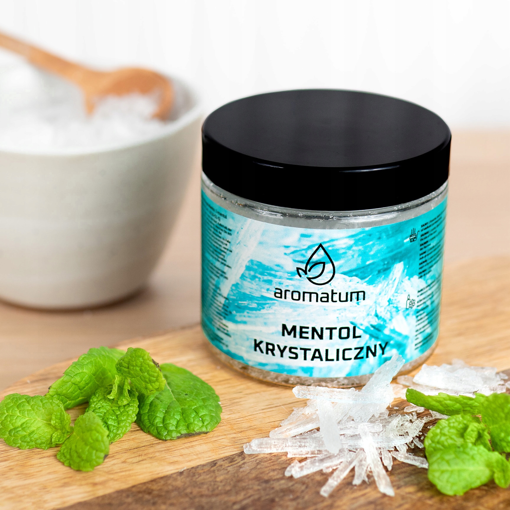 Gwiazdki anyżu, lukrecja, mentolowe kryształy, apteczne zioła, aromat Heisenberg, miętowy chłód - Aromatum Mentol krystaliczny kryształki do sauny i kąpieli 100 g ...